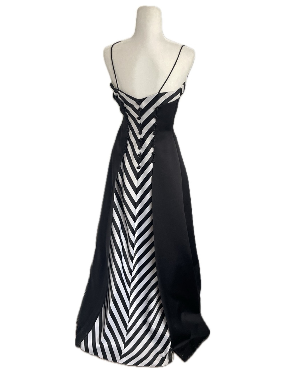 Vintage 80s Victor Costa by Nahdree Black Whimsigoth Gown Beetlejuice Size 4